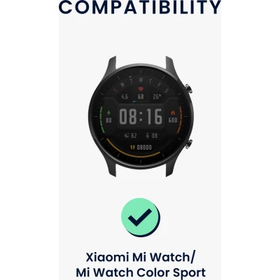 Afbeelding van kwmobile horlogebandje geschikt voor Xiaomi Mi Watch / Color Sport polsband Smartwatch bandje van TPU Activity tracker horloge band in zwart rood