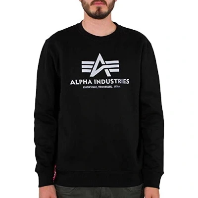 Afbeelding van Alpha Industries Basic Rainbow Print Sweater, Heren, Maat: Large, Black