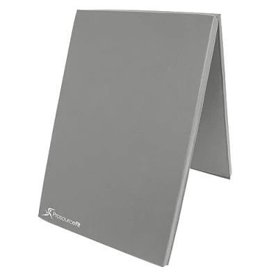 Afbeelding van ProsourceFit Bi fold opvouwbare dikke oefenmat 15,5 cm x 2 met handgrepen voor MMA, gymnastiek core workouts, grijs