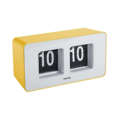 Afbeelding van Karlsson Flip Klok Funky Wandklok Helder Geel 17,7x7x9,2cm Nice thingZ