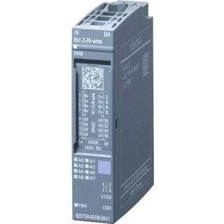 Afbeelding van Siemens simatic et 200sp analoge input module ai 8xi 2 4 draads basic past op bu type a0 a1 kleurcode cc01 diag 16bit 6es7134 6gf00 0aa1
