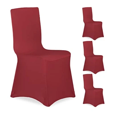 Afbeelding van Relaxdays stoelhoezen 4 stuks stoelhoes universeel stoelhoezenset meubelhoes stoel purper