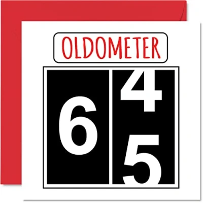 Afbeelding van Leuke 65e verjaardagskaarten voor mannen vrouw Oldometer Happy Birthday Card papa mama opa oppas oma oom tante neef, 145 mm x wenskaarten, verjaardagskaart