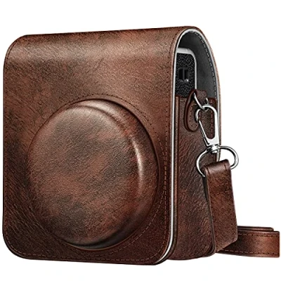Afbeelding van Fintie Tas voor Fujifilm Instax Mini 40 Instant Camera, Premium Kunstleer Beschermhoesje Reizen Cameratas Hoes Afdekking met afneembare riem, (Bruin)