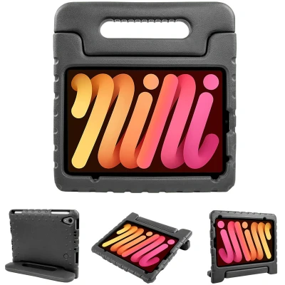 Afbeelding van Apple iPad Mini 6 (2021) Hoes: iMoshion Kidsproof Backcover met handvat Shockproof/Valbescherming Softcase,Backcover Zwart Siliconen En TPU (