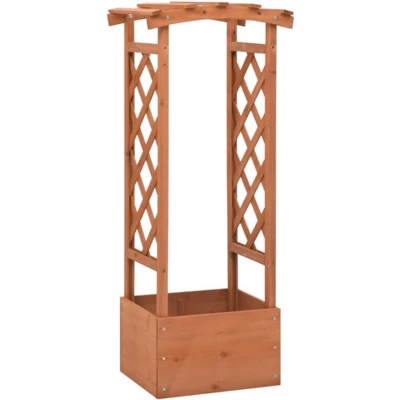 Afbeelding van vidaXL Latwerkplantenbak met boog 49x39x117 cm vurenhout