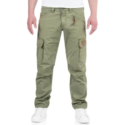 Afbeelding van TimeZone RogerTZ Roger Cargobroek voor heren, casual modern, Washed Kaki, 32W x 36L