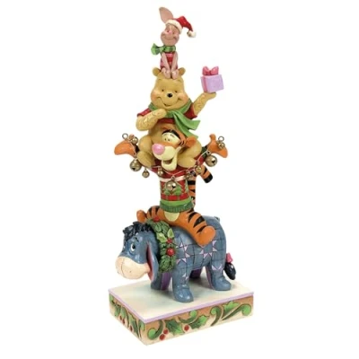 Afbeelding van Disney Traditions Christmas Winnie the Pooh Stacked Figurine 25 cm