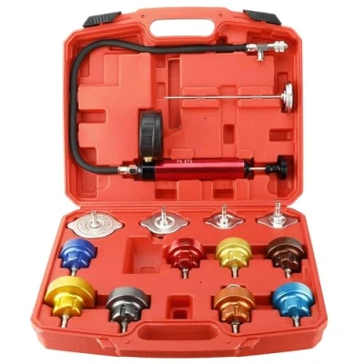 Afbeelding van FreeTec 14 st Radiator Pomp Druk Lek Tester Checker Kit Aluminium Adapters w/Case