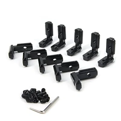 Afbeelding van Zeberoxyz 10 stuks zwarte L vormige hoekhoeken, 90 graden aluminium profiel binnenscharnier van de 3030 serie met M6 schroeven voor 8 mm sleuf extrusieprofiel (de 3030)