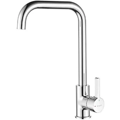 Afbeelding van Ibergrif M22105, Keukenkraan met 360 Draaibare en Koudstart, Eengreepsmengkraan Spoelbak Kraan Keuken, Messing, Chroom, Zilver