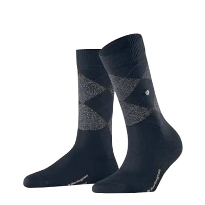Afbeelding van Burlington Marylebone Lurex sokken, ondoorzichtig, scheerwol, blauw (marine 6125), 36 41 EU