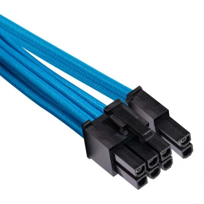 Afbeelding van Corsair Premium kabel, 6+2 pin, PCIe, dubbele type 4 (generatie serie), voor voedingen, met ommanteling, blauw