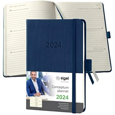 Afbeelding van Weekagenda Conceptum A6 2024 (NL/FR/EN/DU) midnight Blue Hardcover