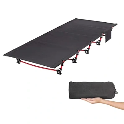 Afbeelding van Leogreen Opvouwbaar campingbed, ultralicht, compact, robuust en duurzaam, 192 x 70 17 cm, voor tenten, buitenwandelingen, reizen, maximale belasting 150 kg, zwart