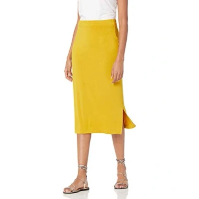Afbeelding van Amazon Essentials Dames pull on gebreide midi rok (verkrijgbaar in grote maten), donkergeel, klein