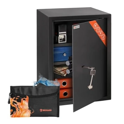 Afbeelding van Brihard Zakelijke XL key lock kluis Grote veiligheids 50x35x36cm Beveiligde opslag voor kantoor Zware 60L safe met verstelbare plank