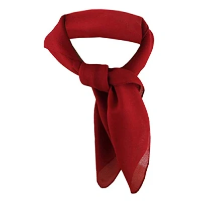 Afbeelding van TigerTie Dames chiffon halsdoek in effen kleur grootte 50 cm x Made Italy, Rood bordeaux, Tuchgröße
