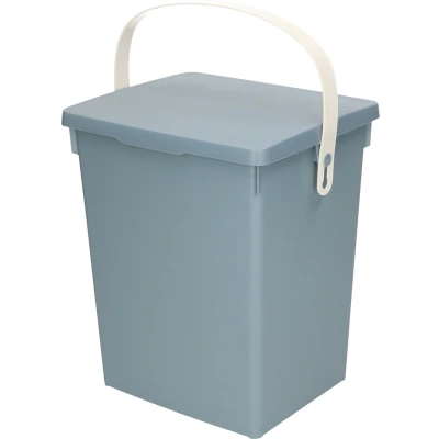 Afbeelding van Excellent Houseware Gft afvalbakje voor aanrecht 5,5L klein blauw afsluitbaar compostbakje Prullenbakken