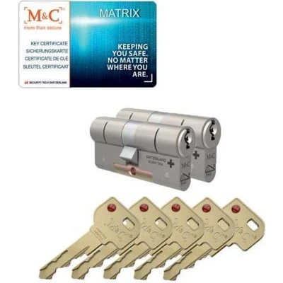 Afbeelding van 2 Gelijksluitende cilindersloten M&amp;C Matrix SKG***profielcilinder skg deurcilinder