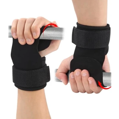 Afbeelding van lifting straps, krachttraining met 5 mm gevoerde polsbescherming en antislipmat, trekhulpen, voor lifting, gym, griphulp, krachtsport, vrouwen mannen
