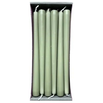 Afbeelding van Nordring 12 puntige kaarsen 2,3 x 25 cm stoffig groen