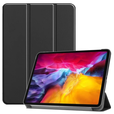 Afbeelding van Apple iPad Pro 11 (2022) Hoes: iMoshion Trifold Bookcase Zwart Kunstleder Tablet Hoezen