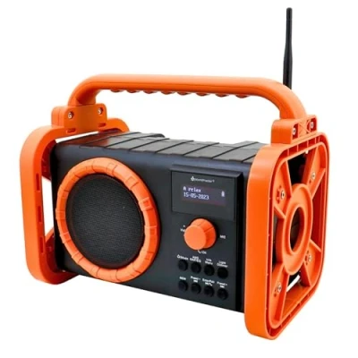 Afbeelding van Soundmaster DAB80OR bouwplaatsradio tuinradio digitale radio DAB+ FM RDS Bluetooth Li Ion accu IP44 stof en spatwaterdicht