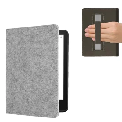 Afbeelding van kwmobile ereader hoesje van vilt geschikt voor Amazon Kindle Paperwhite 11. Generation 2021 Met magneetsluiting In lichtgrijs