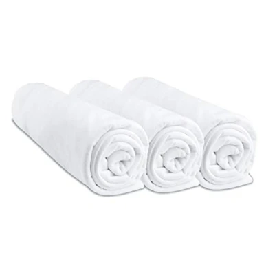 Afbeelding van Easy Dor Hoeslaken, 3 hoeslakens, 70 x 140 cm, babybed, kinderbed, 100% katoen, jersey, wit, rekbaar, ademend, voor een gezonde slaap, Oeko Tex gecertificeerd, kwaliteit in Europa