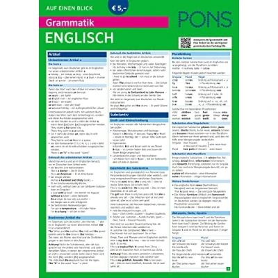 Afbeelding van PONS Grammatik auf einen Blick. Englisch