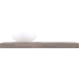 Afbeelding van LoooX Wooden Base eiken wastafelblad solo met ophanging Geborsteld RVS 100cm old grey Minimalistisch design
