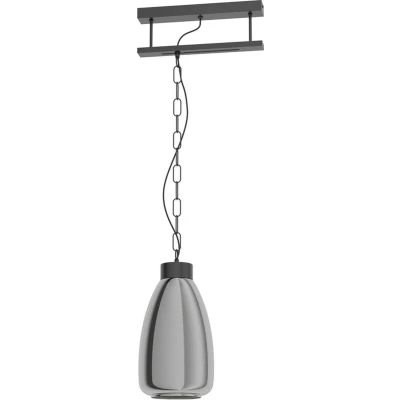 Afbeelding van Leen Bakker EGLO Hanglamp Brickfield Zwart Hanglampen Transparant Glas