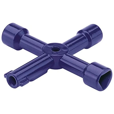 Afbeelding van Draper 65393 4 Way Service Utility Key, Blauw