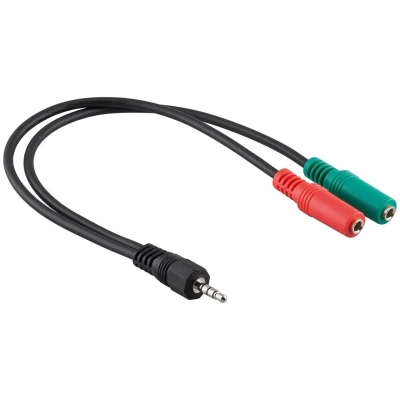 Afbeelding van Goobay PC Headset Adapter, 1x 3,5 mm AUX 4 pin naar 2x 3