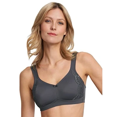 Afbeelding van SUSA minimizer Beha voor dames, zonder beugel, London I damesbeha met snit, verkleint de borsten optisch voorgevormde cups, brede bandjes, onyx, 85C