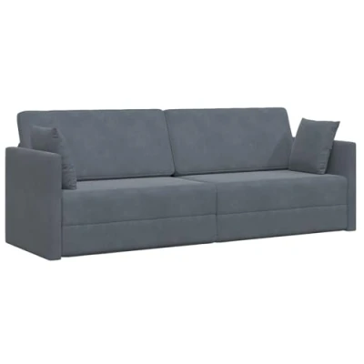 Afbeelding van vidaXL Vloer Sofa Bed 2 in 1 Donker Grijs 213x144x60 cm Velvet