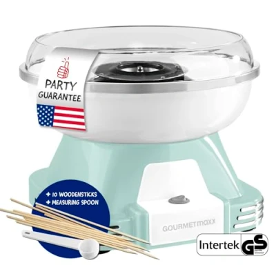 Afbeelding van GOURMETmaxx Suikerspinmachine munt/wit