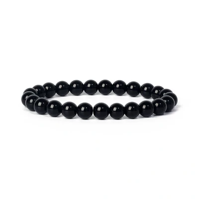 Afbeelding van Bixorp Gems Obsidiaan Edelsteen Armband 6mm Edelstenen Kralenarmband Spiritueel Cadeau 18cm