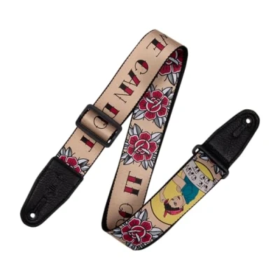Afbeelding van Levys Leathers MPD2C 125 polyester gitaarband met print Rosie the Riveter