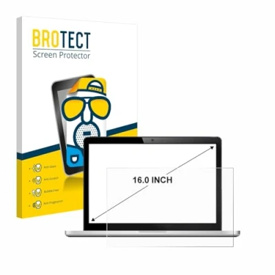 Afbeelding van BROTECT Antireflecterende Beschermfolie 16&quot; voor Laptops met 16.0 inch [354 mm x 199 mm, 16:9] Anti Glare Screen Protector, Mat, Ontspiegelend