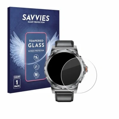 Afbeelding van Savvies Glazen schermbeschermer, Smartwatch beschermfolie, Transparant