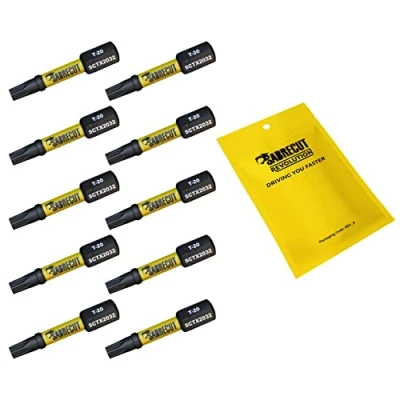 Afbeelding van 10 x SabreCut SCTX2032_10 32 mm T20 TX20 Magnetische slagschroevendraaier Driver Bits Set Torx Heavy Duty Compatibel met Dewalt Milwaukee Bosch Makita en meer