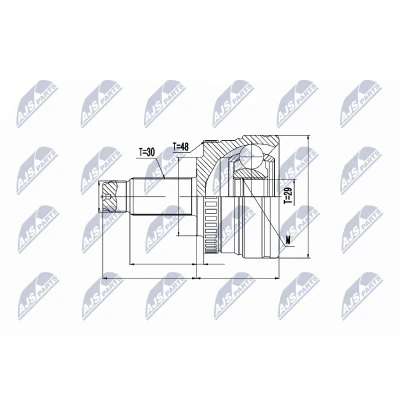 Afbeelding van NTY NPZ LR 013 Homokineet Wielzijde, Achteras LAND ROVER: Range Rover 3