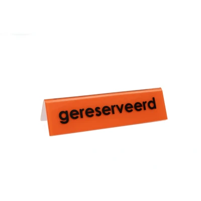 Afbeelding van Luxe Acrylglas Gereserveerd Bordje / Tafelbordje Type White