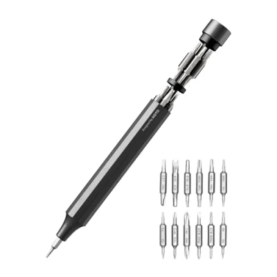 Afbeelding van HOTO Precisie schroevendraaierset, 24 in 1 multi bit schroevendraaier, mini handschroevendraaierset met 12 dubbele uiteinden S2 stalen bits, ideaal voor telefoon/bril/horloges/laptop/leisteengrijs