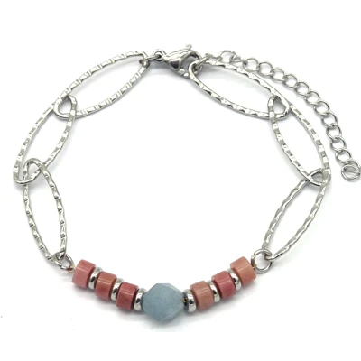 Afbeelding van Armband Dames Ovale Schakels RVS Lengte 16 19 cm Zilverkleurig