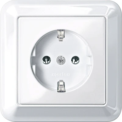 Afbeelding van Merten MEG2301 1219 Wandcontactdoos System M Polar wit