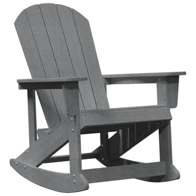 Afbeelding van vidaXL Adirondack Schommelstoel Lichtgrijs 73,5x92x90 cm HDPE