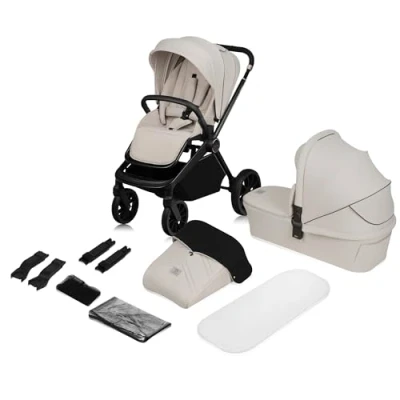 Afbeelding van Lionelo Mika Plus Kinderwagen 2in1 XXL SET Veelzijdig en jaarrond Grote wielen tot 22kg Bediening met een hand Voor alle soorten terrein Accessoireset